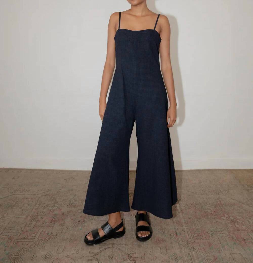 NEW ZII ROPA manon jumpsuit in midnight checkered